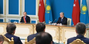 КАСЫМ-ЖОМАРТ ТОКАЕВ И РЕДЖЕП ТАЙИП ЭРДОГАН ПРОВЕЛИ БРИФИНГ ДЛЯ ПРЕДСТАВИТЕЛЕЙ СМИ