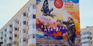 Мурал «Бүркітші» к Всемирным играм кочевников появился в Астане