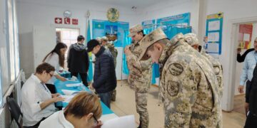 Коллектив пограничников пограничного отделения «Кызылаул» дали свой голос