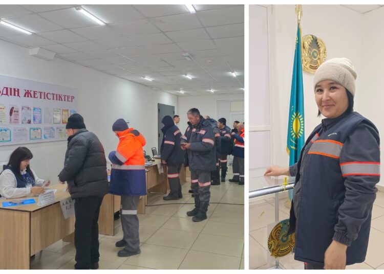 В поселке Ауэзов металлурги приняли участие в референдуме