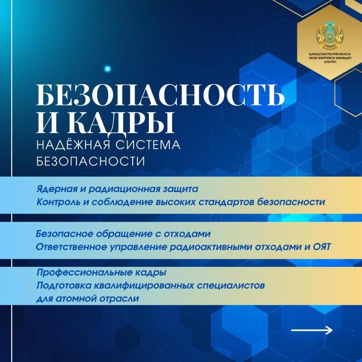 Развитие атомной отрасли Казахстана - это комплексная работа, охватывающая энергетику, промышленность, науку, технологии и подготовку кадров